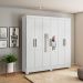 Guarda Roupa Casal 6 Portas Prático c/ Espelho 63020EL Branco Demóbile