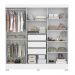 Guarda Roupa Casal 6 Portas Prático c/ Espelho 63020EL Branco Demóbile