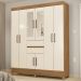 Guarda Roupa Casal 8 Portas Com Espelho 82060EL Amendola Off White Demobile