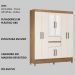 Guarda Roupa Casal 8 Portas Com Espelho 82060EL Amendola Off White Demobile