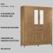 Guarda Roupa Casal 8 Portas Com Espelho 82060EL Amendola Touch Demobile