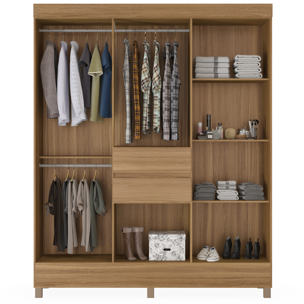 Guarda Roupa Casal 8 Portas Com Espelho 82060EL Amendola Touch Demobile