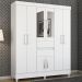 Guarda Roupa Casal 8 Portas Com Espelho 82060EL Branco Demobile