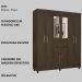 Guarda Roupa Casal 8 Portas Com Espelho 82060EL Ebano Demobile