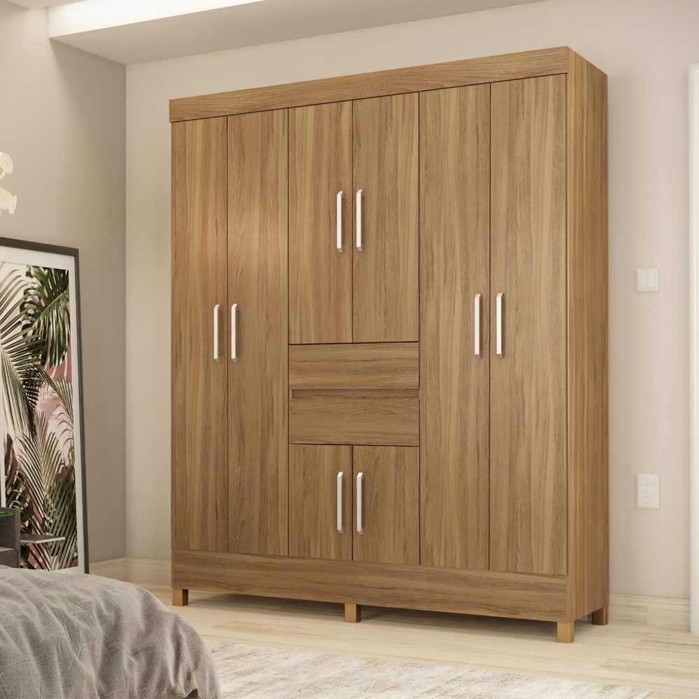Guarda Roupa Casal 8 Portas Munique 82060 Amêndola Touch Demóbile