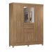 Guarda Roupa Casal 8 Portas Munique c/ Espelho 82060EL Amêndola Touch Demóbile