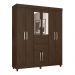 Guarda Roupa Casal 8 Portas Munique c/ Espelho 82060EL Ébano Touch Demóbile