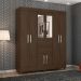 Guarda Roupa Casal 8 Portas Munique c/ Espelho 82060EL Ébano Touch Demóbile