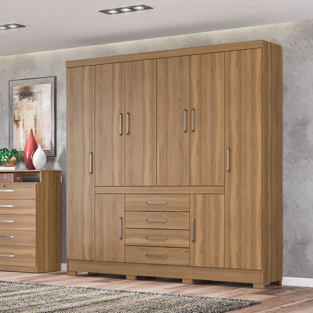 Guarda Roupa Casal 8 Portas New Realce 84020 Amêndola Touch Demóbile