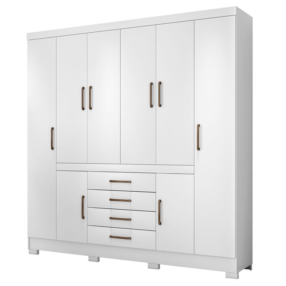 Guarda Roupa Casal 8 Portas New Realce 84020 Branco Demóbile