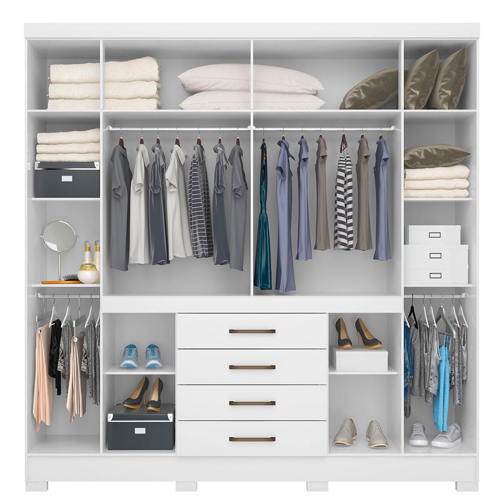 Guarda Roupa Casal 8 Portas New Realce 84020 Branco Demóbile
