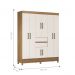 Guarda Roupa Casal 8 Portas Terni Amendola Off-White