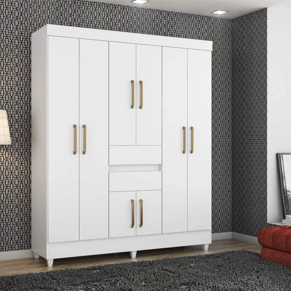 Guarda Roupa Casal 8 Portas Terni Branco