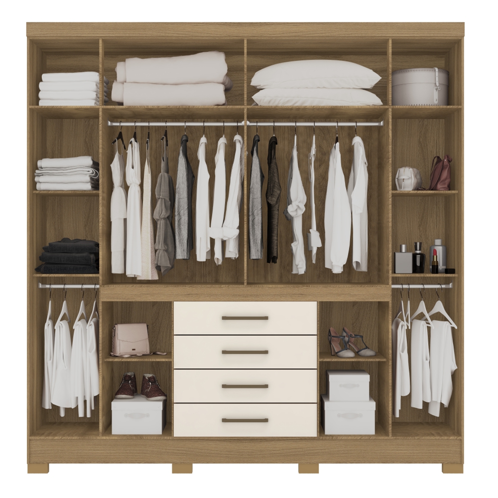 Guarda Roupa Casal 8 Portas Trieste Amendola Off-White