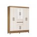 Guarda Roupa Casal 8 Portas com Espelho Terni Amendola Off-White