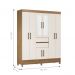 Guarda Roupa Casal 8 Portas com Espelho Terni Amendola Off-White