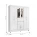 Guarda Roupa Casal 8 Portas com Espelho Terni Branco
