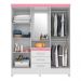Guarda Roupa Casal Arezzo Branco/Rosa/Branco