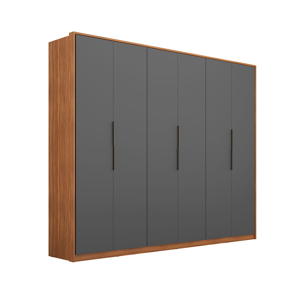 Guarda-Roupa Casal Atrice 6 Portas 6 Gavetas Amendola e Grafito