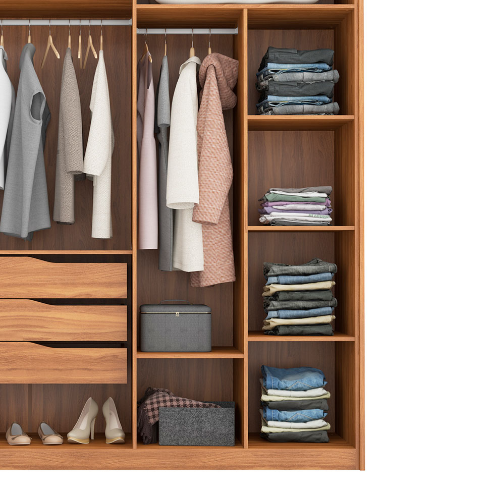 Guarda-Roupa Casal Attore 4 Portas 3 Gavetas Amendola Touch