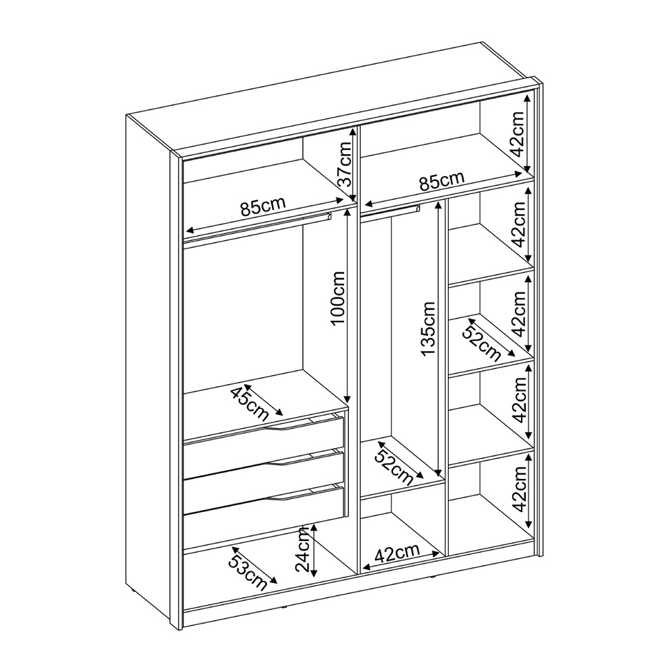 Guarda-Roupa Casal Attore 4 Portas 3 Gavetas Amendola Touch