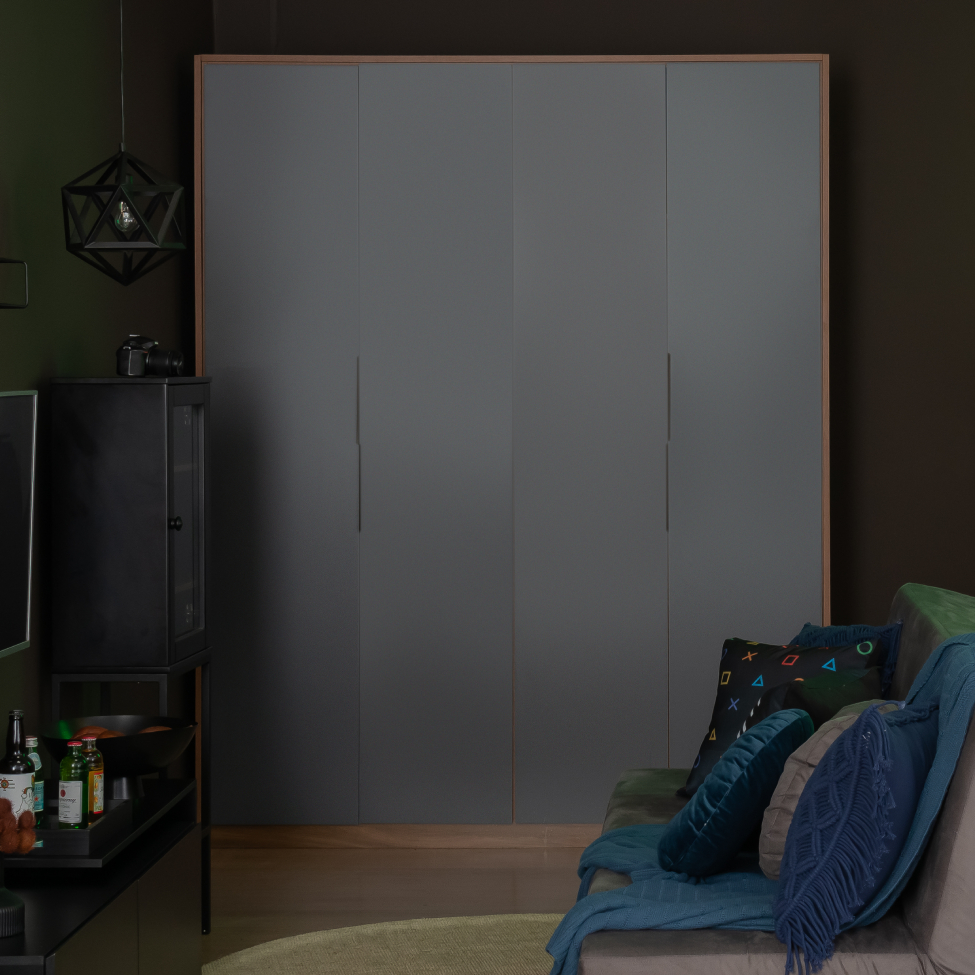 Guarda-Roupa Casal Attore 4 Portas 3 Gavetas Amendola e Grafito