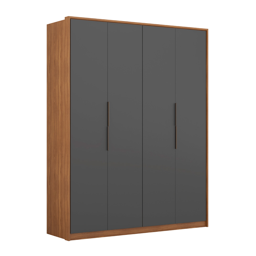 Guarda-Roupa Casal Attore 4 Portas 3 Gavetas Amendola e Grafito