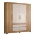 Guarda-Roupa Casal Cannes 4 PT 4 GV Off White e Amendola