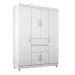 Guarda-Roupa Casal Ecom Flex 6 Portas 2 Gavetas Branco e Rosa