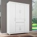 Guarda-Roupa Casal Ecom Flex 6 Portas 2 Gavetas Branco e Rosa