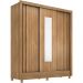Guarda Roupa Casal Espelho 3 PT Correr 32120 Amendola Off White Flex Demobile