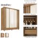 Guarda Roupa Casal Espelho 3 PT Correr 32120 Amendola Off White Flex Demobile