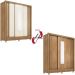 Guarda Roupa Casal Espelho 3 PT Correr 32120 Amendola Off White Flex Demobile