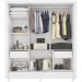 Guarda Roupa Casal Espelho 3 PT Correr 32120 Branco Demobile