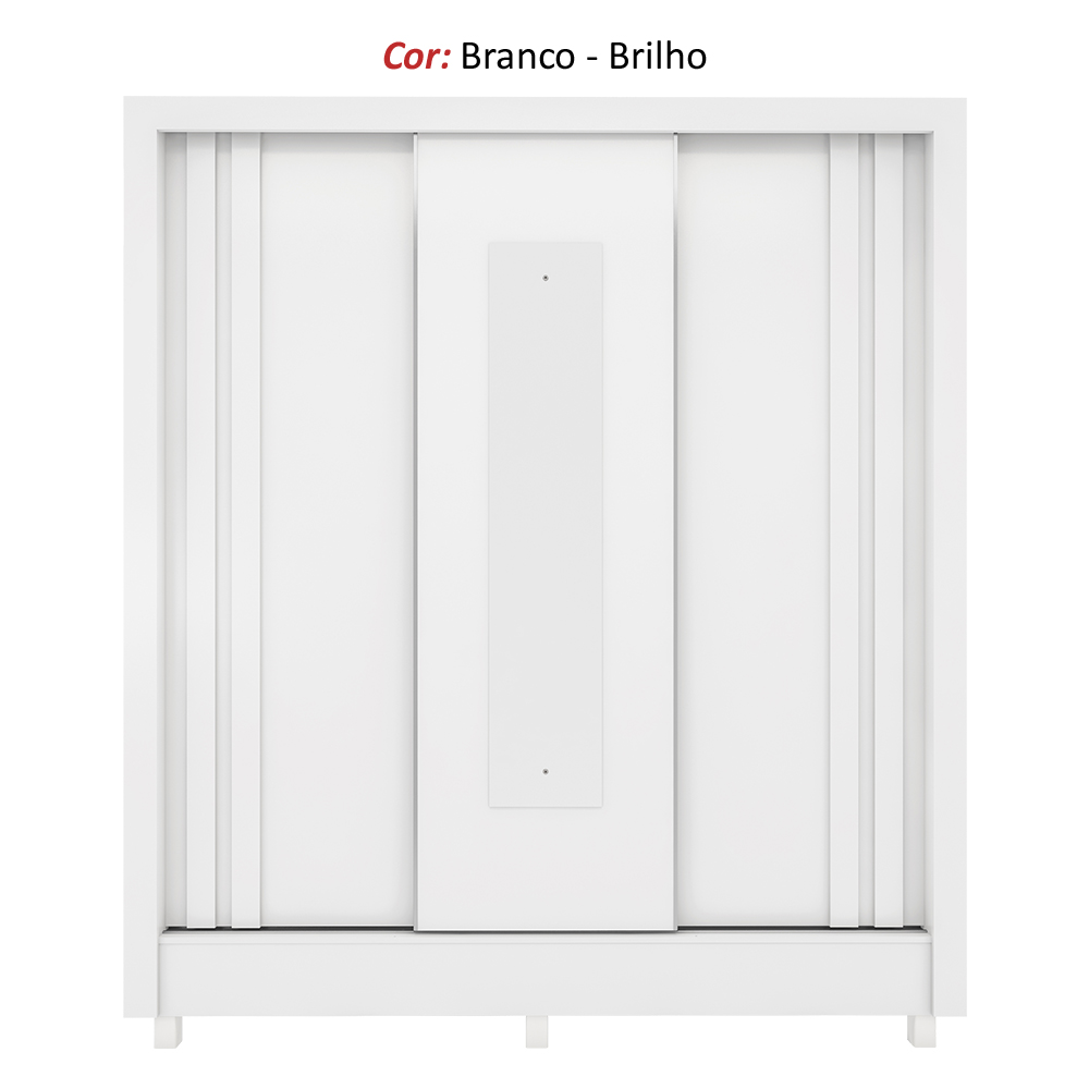 Guarda Roupa Casal Espelho 3 PT Correr 32120 Branco Demobile