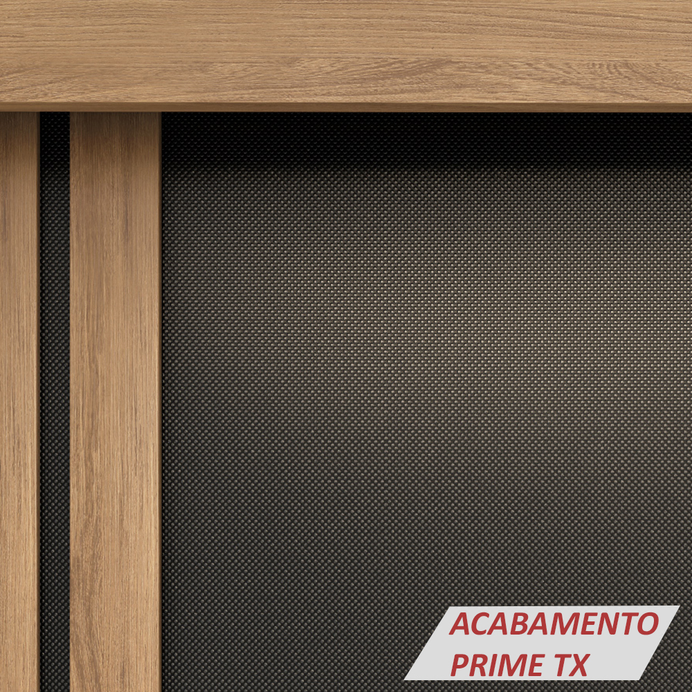 Guarda Roupa Casal Espelho 3 PT Correr 32220 Amendola Nude Preto Flex Demobile