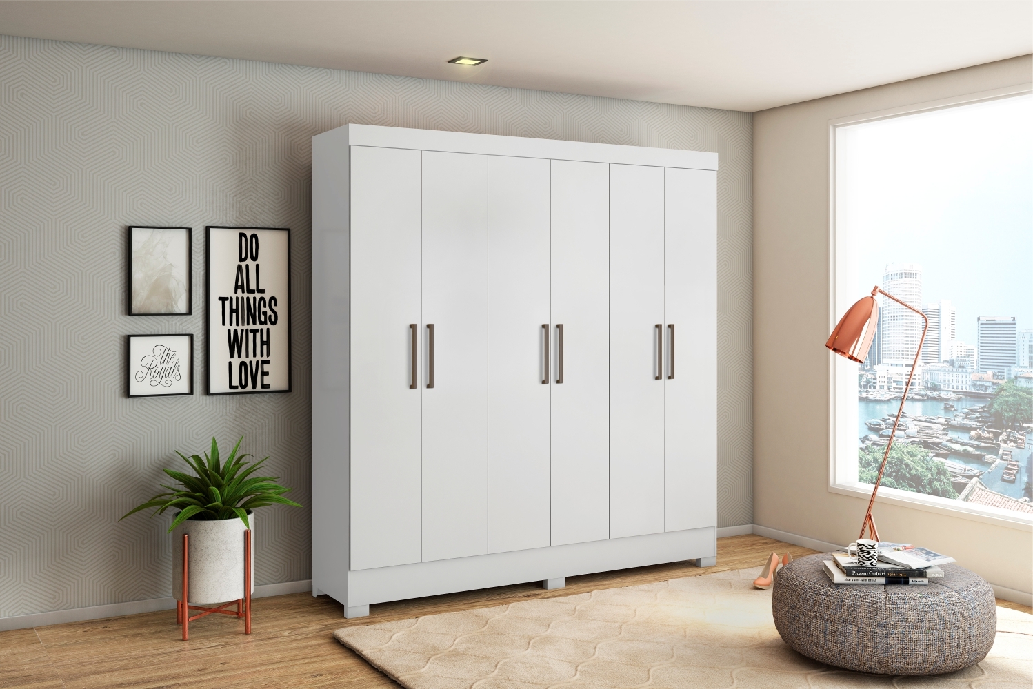 Guarda Roupa Casal Ferrara Branco