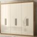 Guarda Roupa Casal MDF 06 Portas 62080 Amendola Off White Demobile