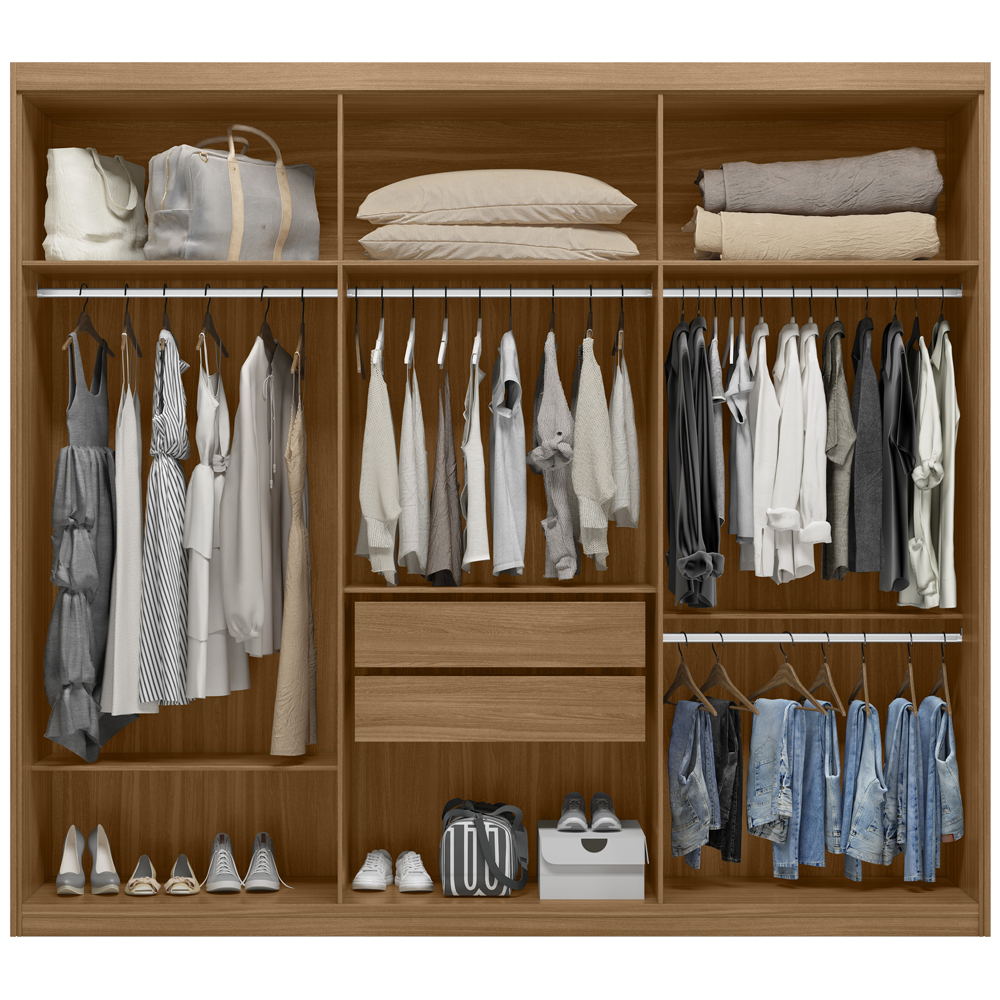 Guarda Roupa Casal MDF 06 Portas 62080 Amendola Off White Demobile