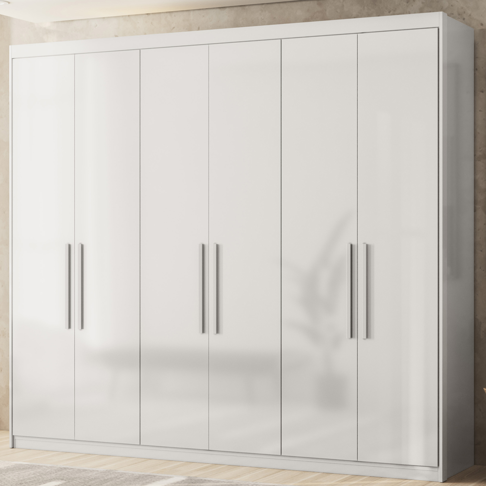 Guarda Roupa Casal MDF 06 Portas 62080 Branco Demobile