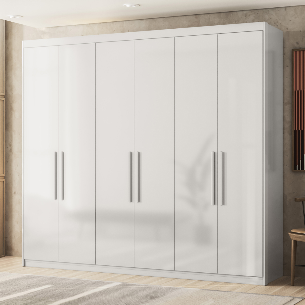 Guarda Roupa Casal MDF 06 Portas 62080 Branco Demobile
