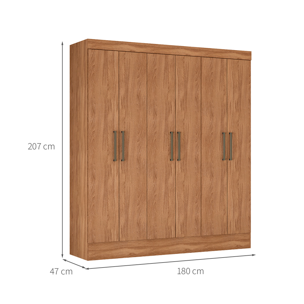 Guarda-Roupa Casal Marine 6 Portas 2 Gavetas Amendola
