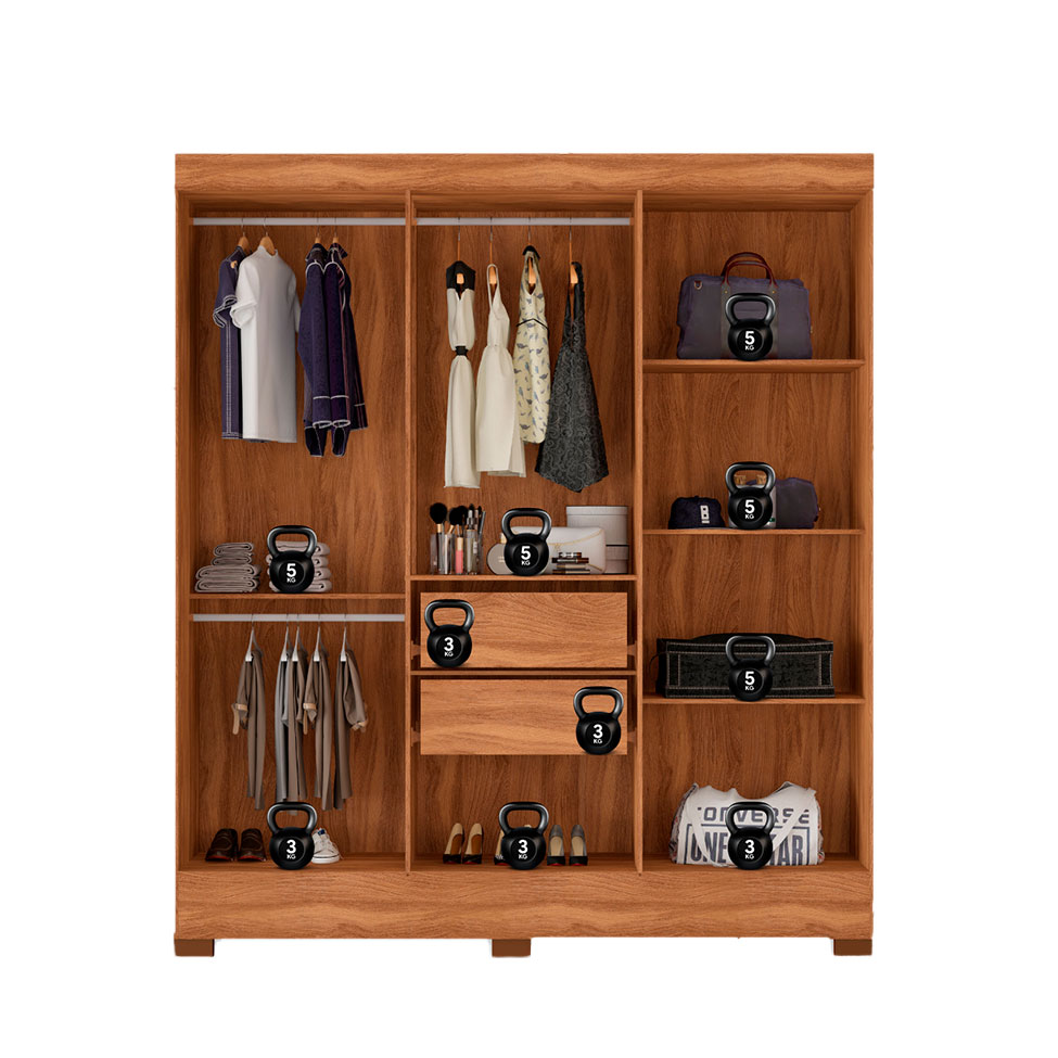Guarda-Roupa Casal Marine 6 Portas 2 Gavetas Amendola e Off White
