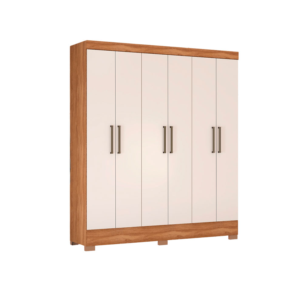 Guarda-Roupa Casal Marine 6 Portas 2 Gavetas Amendola e Off White
