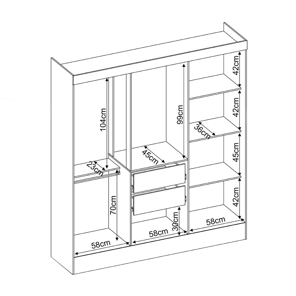 Guarda-Roupa Casal Marine 6 Portas 2 Gavetas Branco