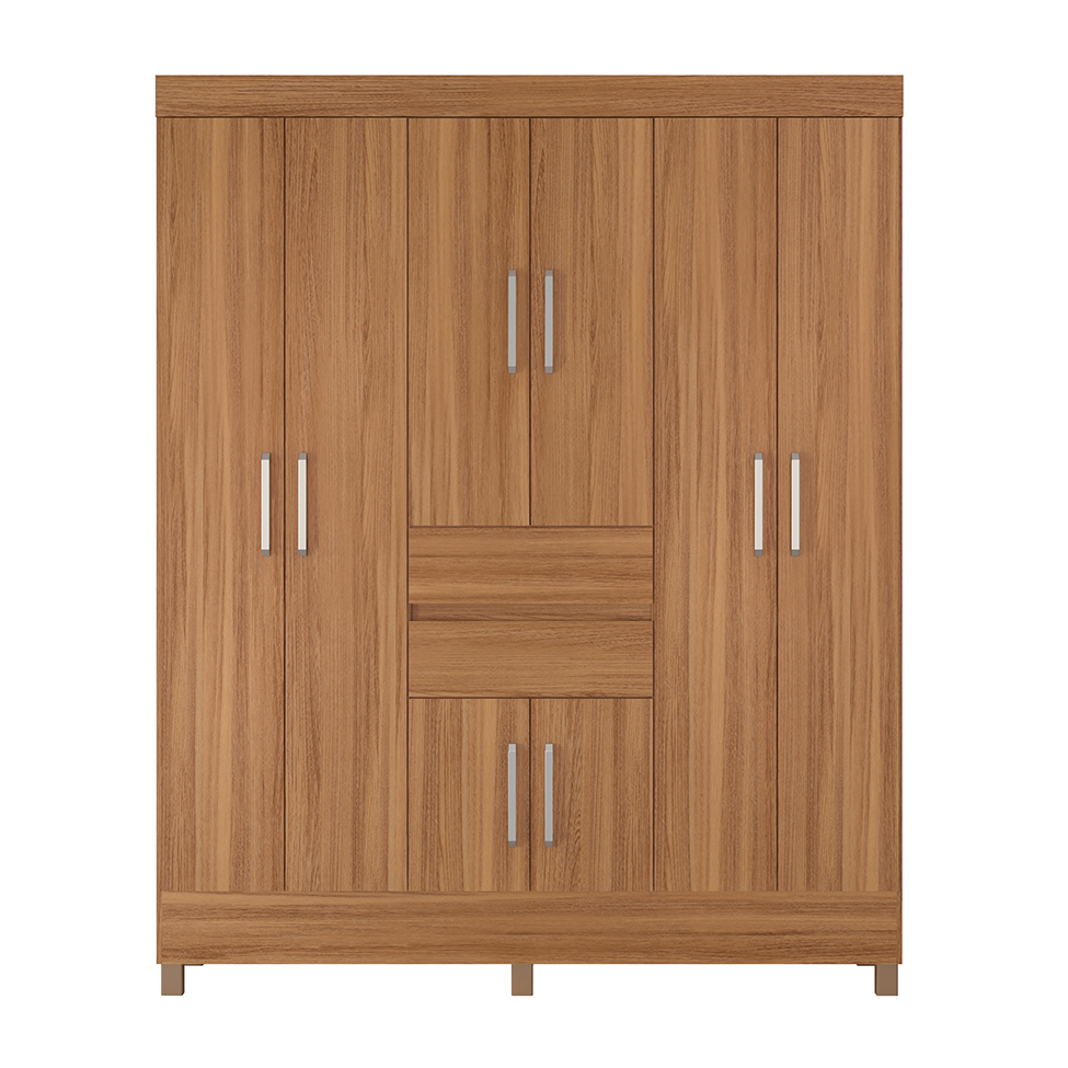 Guarda-Roupa Casal Munique 8 Portas 2 Gavetas Amêndola