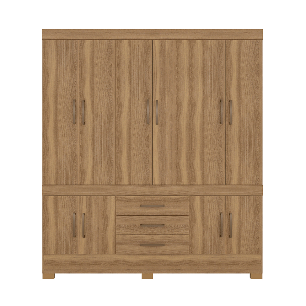 Guarda-Roupa Casal New Murano 10 Portas 3 Gavetas Amêndola
