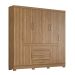Guarda-Roupa Casal New Realce 8 Portas 4 Gavetas Amêndola