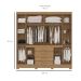 Guarda-Roupa Casal New Realce 8 Portas 4 Gavetas Amêndola