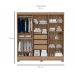Guarda-Roupa Casal Prático 6 Portas 3 Gavetas Amêndola